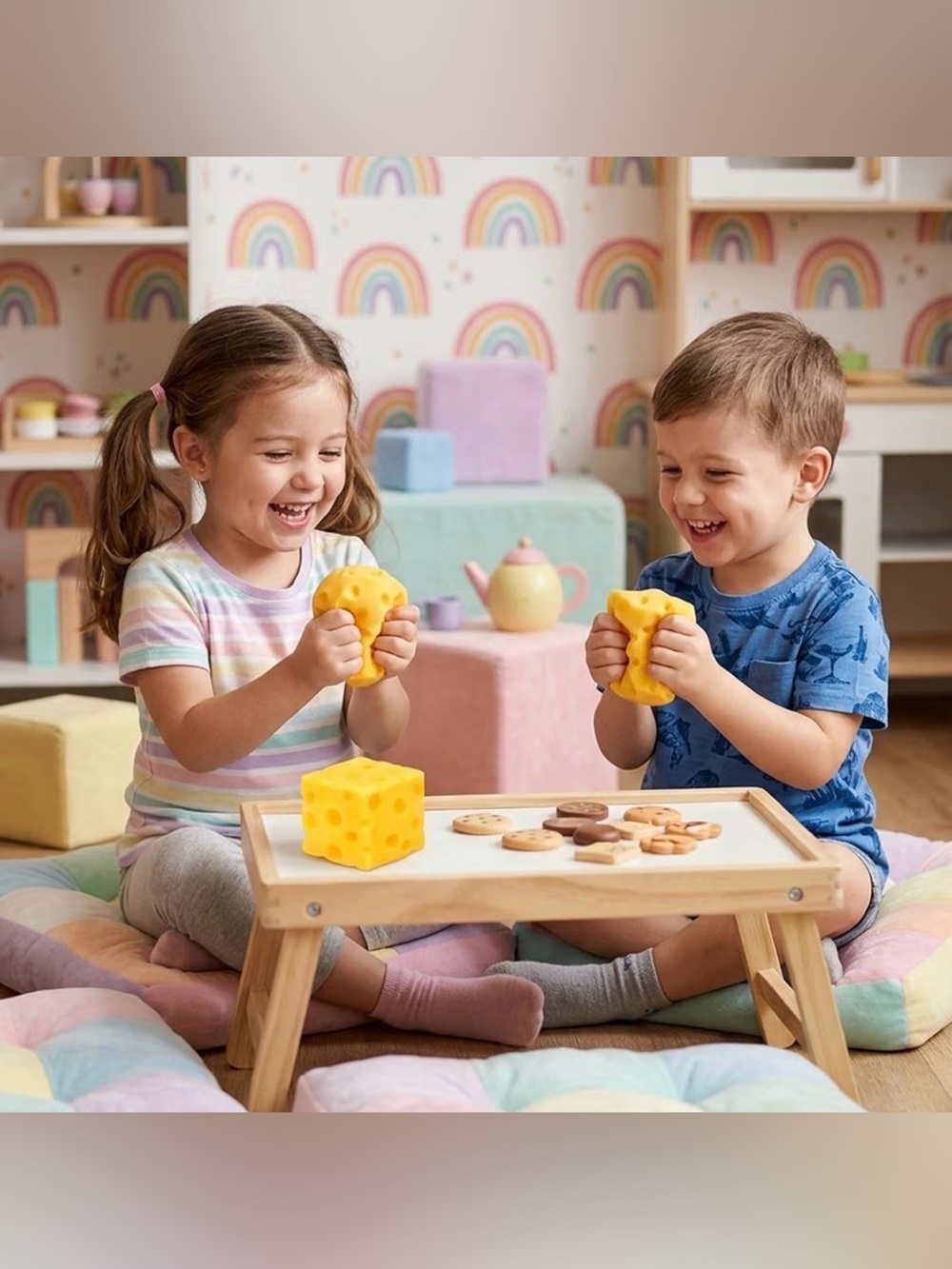 030 2pcs Cheese Squeeze Yellow Toy, 2.36 inch Slow Rebound Sensory Focus Fidget - Picture 9 of 11